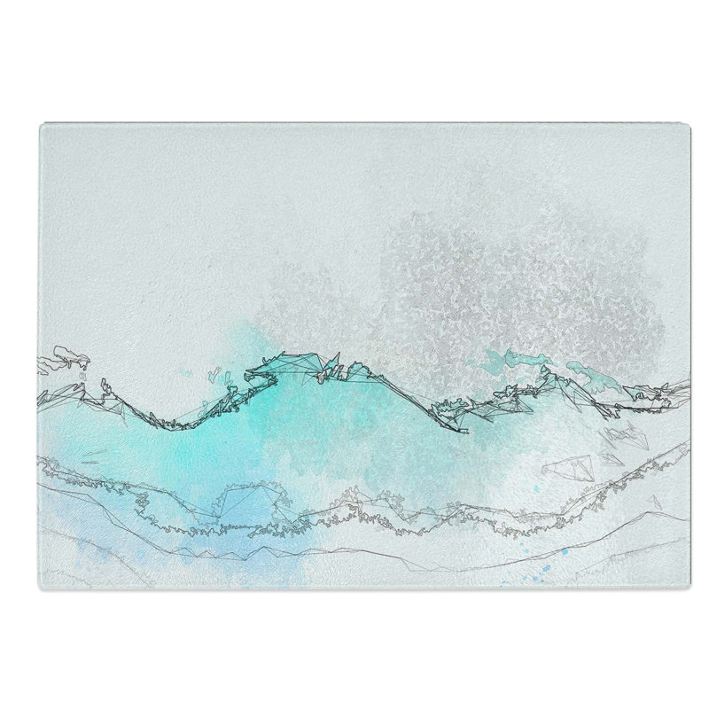 Glass Mountain Tops in Abstract Chopping Board, 28.5 cm W x 20 cm L