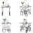 Grey And Silver End Table Set Of 4