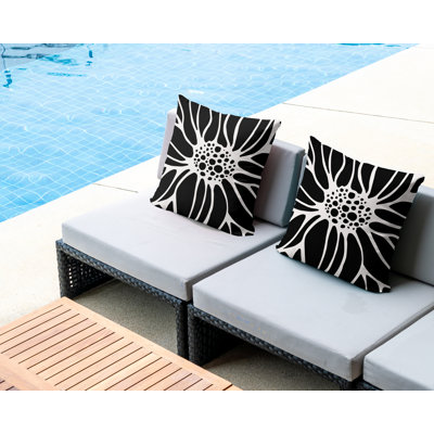 Housse et insert de coussin décoratif intérieur / extérieur en mélange de polyester