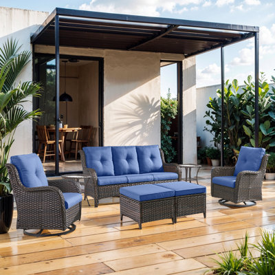 Bonia 7 Piece Rattan Sofa Seating Group with Cushions