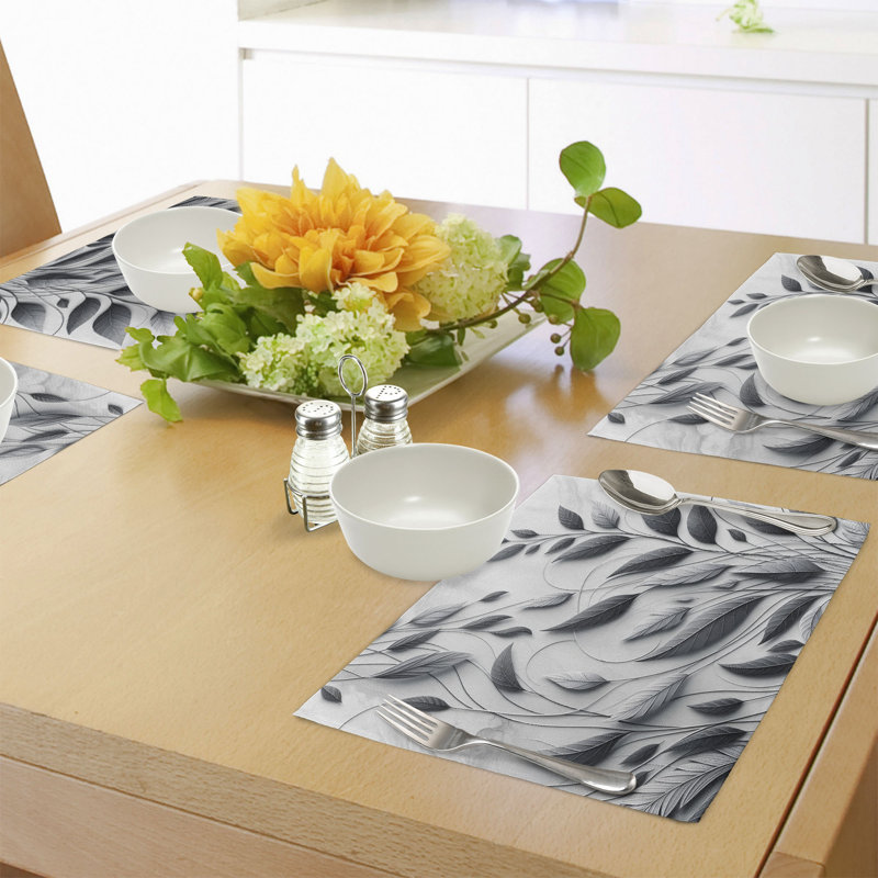 Ensemble de 4 napperons gris Ambesonne