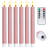 Fluted Ribbed Grooved LED Flameless Taper Candles, Remote, On/Off Button, Battery Operated, 6 Pack-291467190