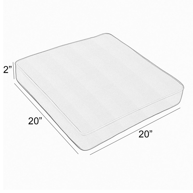 Kisha Outdoor 3'' Dining Chair Cushion, 2" H x 20" W x 20" D, Canvas Spa Sunbrella® Canvas