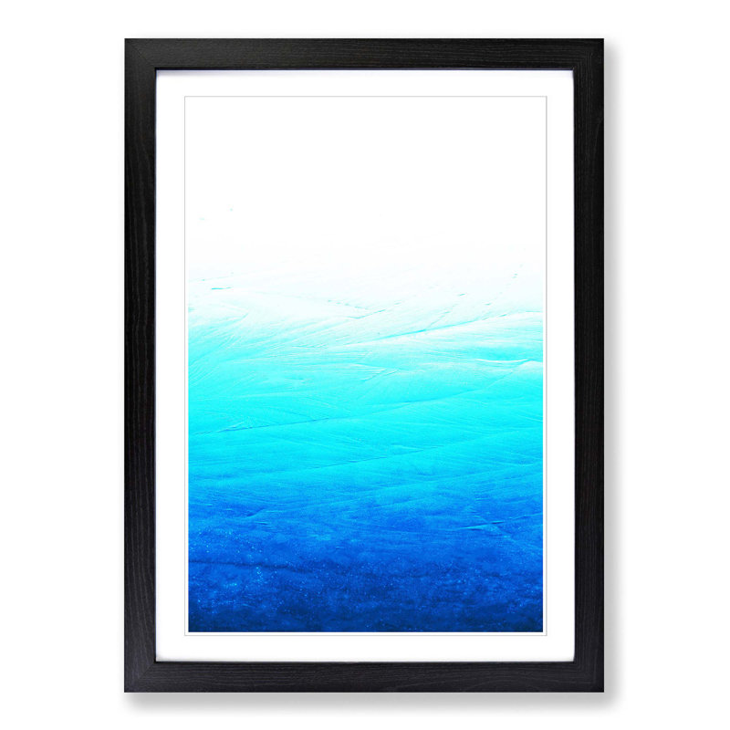 Shades of Blue in Abstract - Picture Frame Graphic Art Print, 91cm H x 60cm W x 2cm D, Black