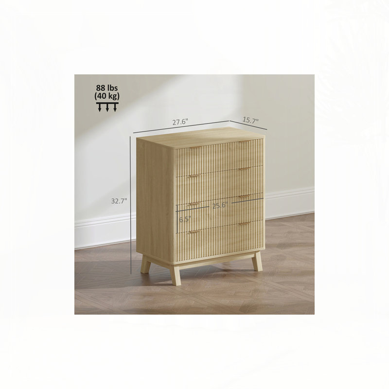 Commode Closet, commode double 4 tiroirs