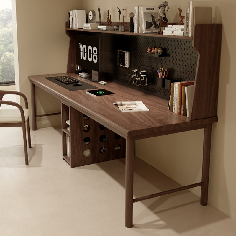 Bureau rectangulaire en bois massif brun noisette, H 29,53 po x l 70,87 po x P 23,62 po