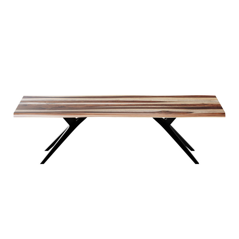 Table de salle à manger Geosvani, L 40 po x L 108 po, Brun / brun clair
