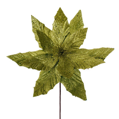 14" Artificial Poinsettia Stem 6 Per Bag.