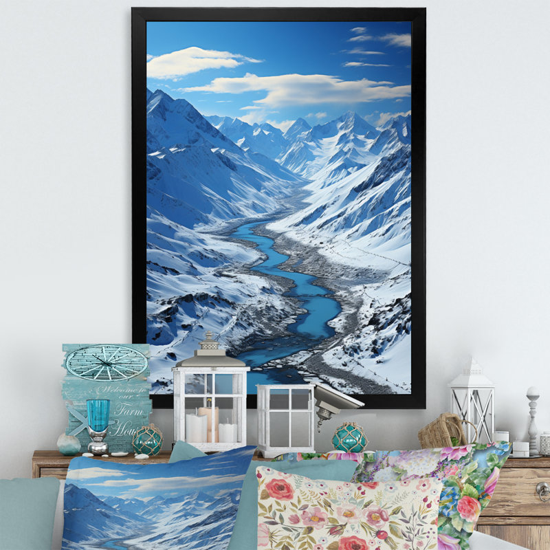 Burchinal Alaska Glacial Flow II - impression, H 20 po x l 12 po x P 1 po, Cadre photo noir