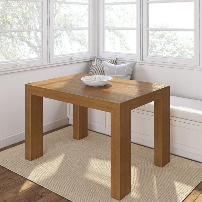 Chalonda Pine Solid Wood Dining Table, Pecan Wirebrush, 32" W x 48" L 