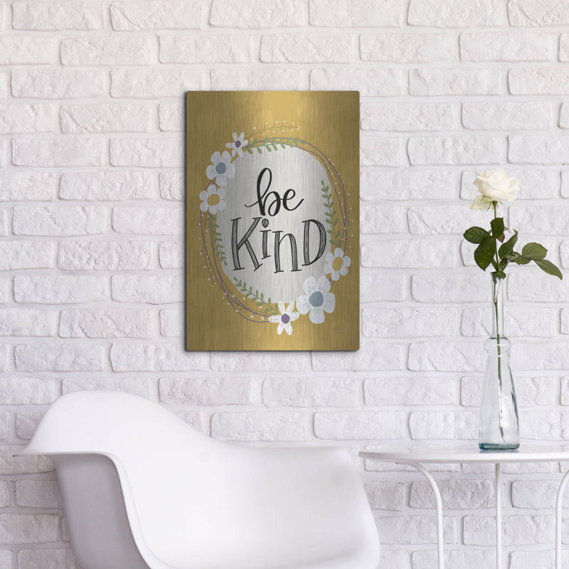 «Be Kind» par L. Larson, art mural en métal, 16 po x 24 po, H 24 po x l 16 po