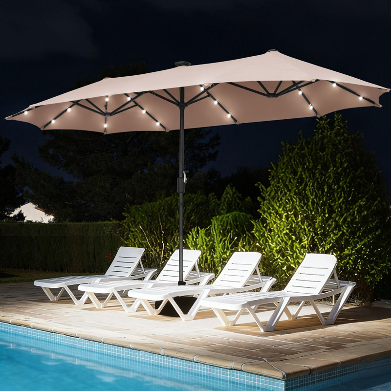 Hopkinton 13FT Rectangular Market Umbrella, Khaki