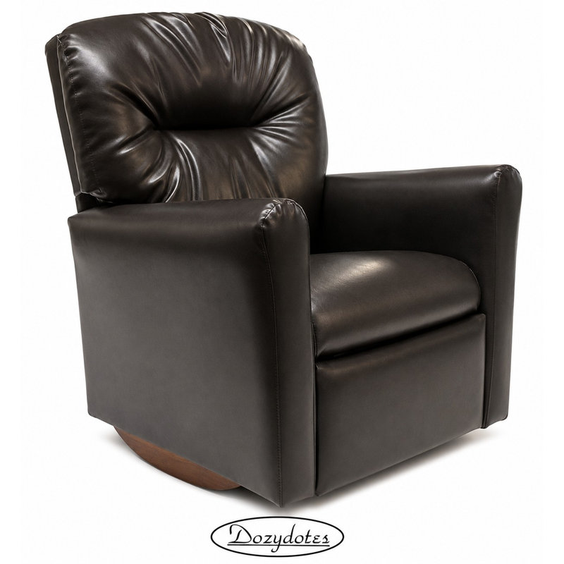 Kids 14" Rocker & Recliner Chair, Pecan Brown Leather Like