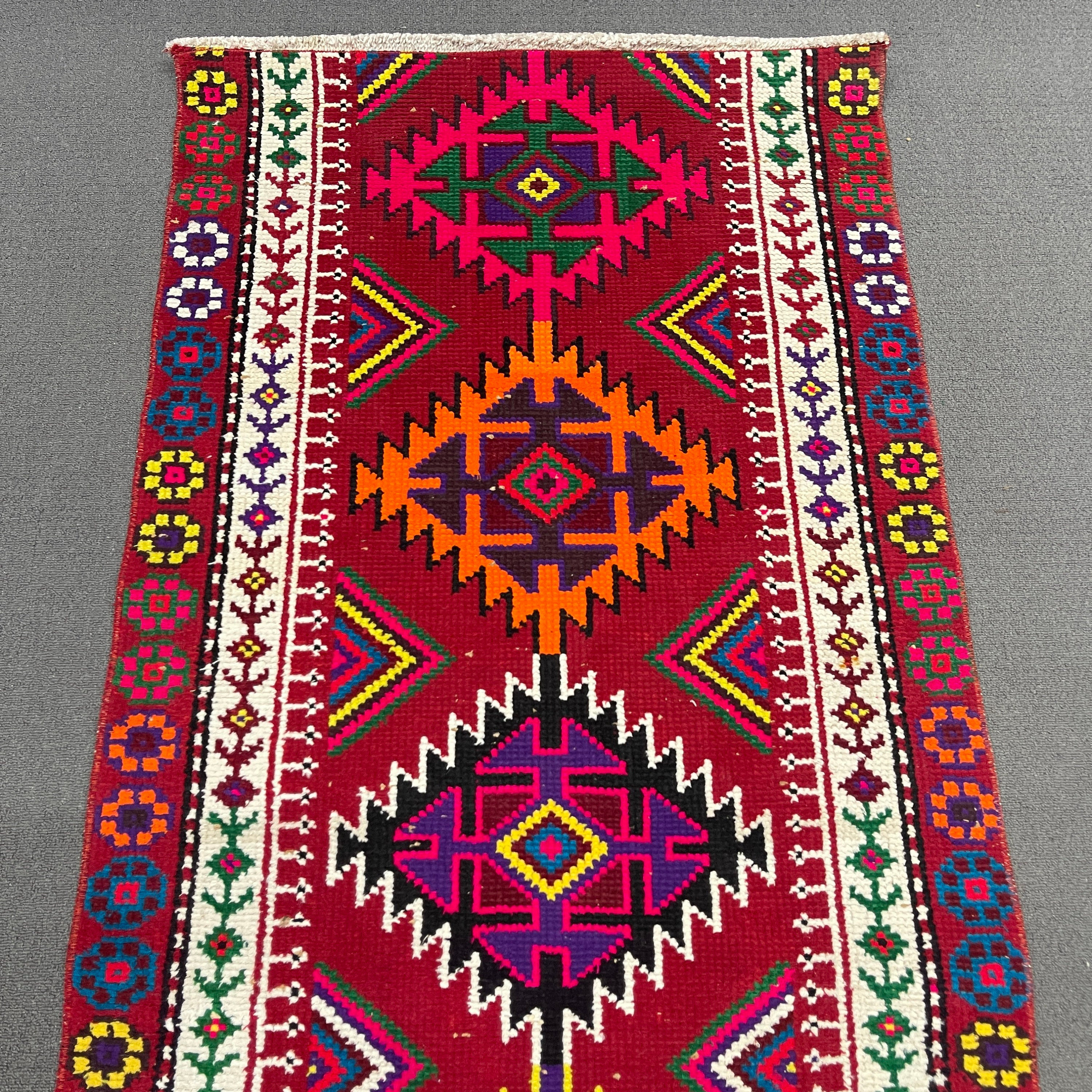 Union Rustic 29.1x50.4 Inch Red Kilim Patchwork Rug, Small Rug | Wayfair