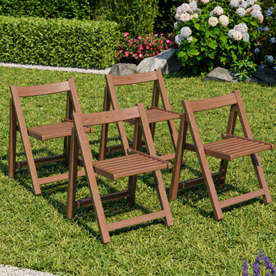 Oliver Wood Folding Chair, Solid Wood Foldable Dining Chair for Indoor and Outdoor Use, Portable Space-Saving Design