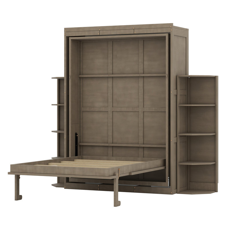 Lit escamotable avec armoire murale cachée, Grey