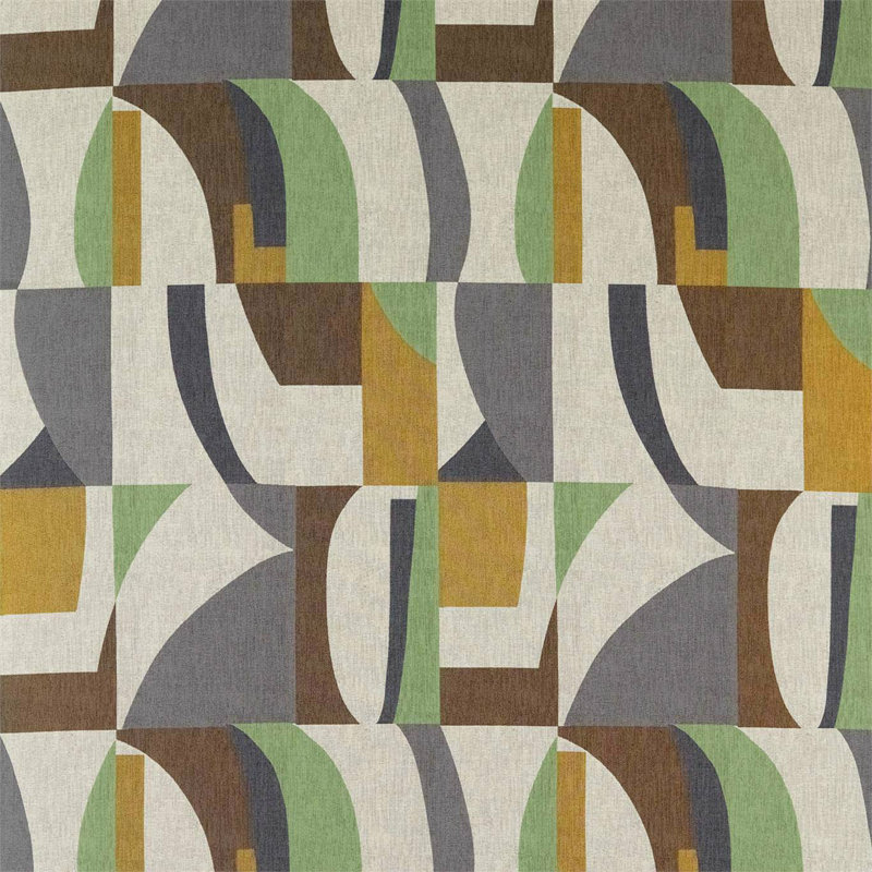 Bodega Fabric, Saffron/Charcoal/Wasabi