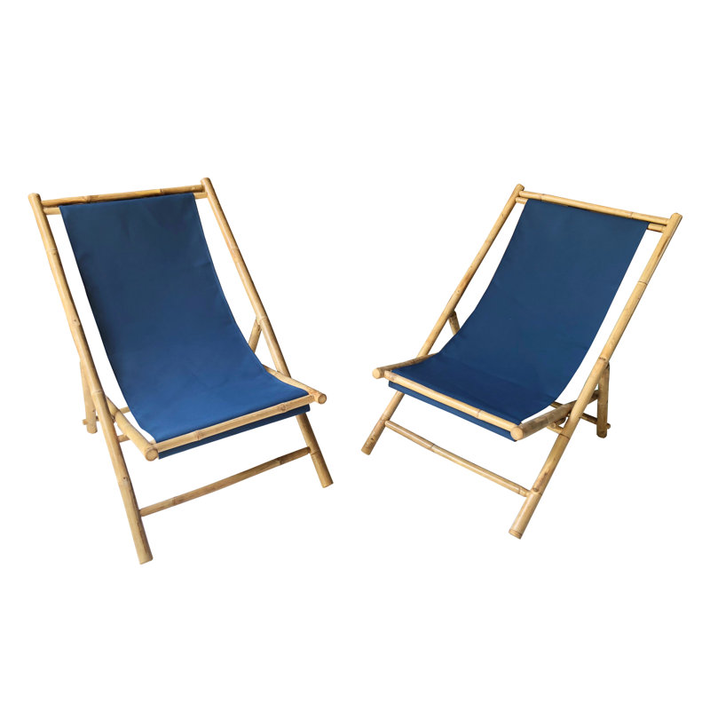 Kristi Folding Deck Chair, Navy Blue