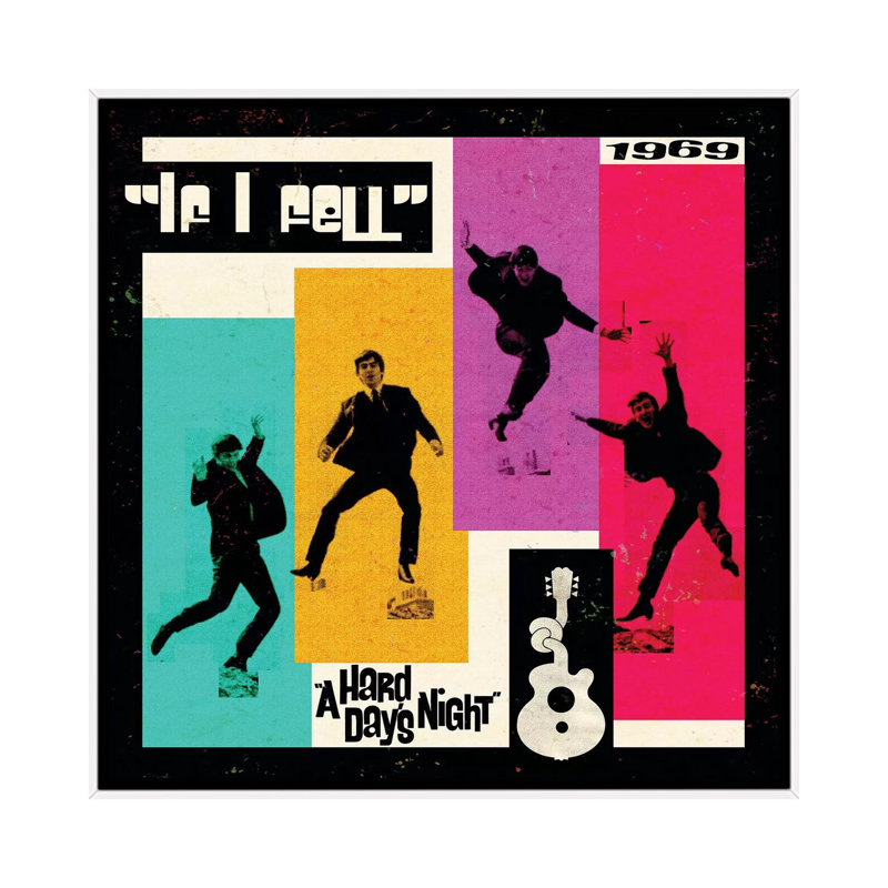 A Hard Day's Night II by Radio Days - Print on Canvas, White Framed, 93.98 cm H x 93.98 cm W