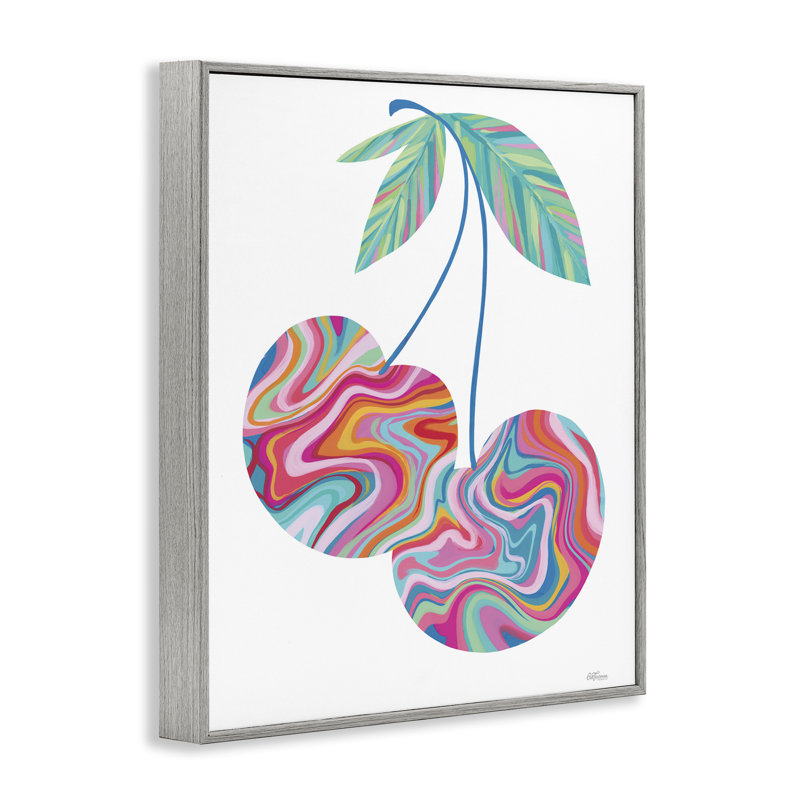 «Groovy Waves Cherries» par Cat Thurman Designs, Estampe numérique Farmhouse, H 20 po x l 16 po