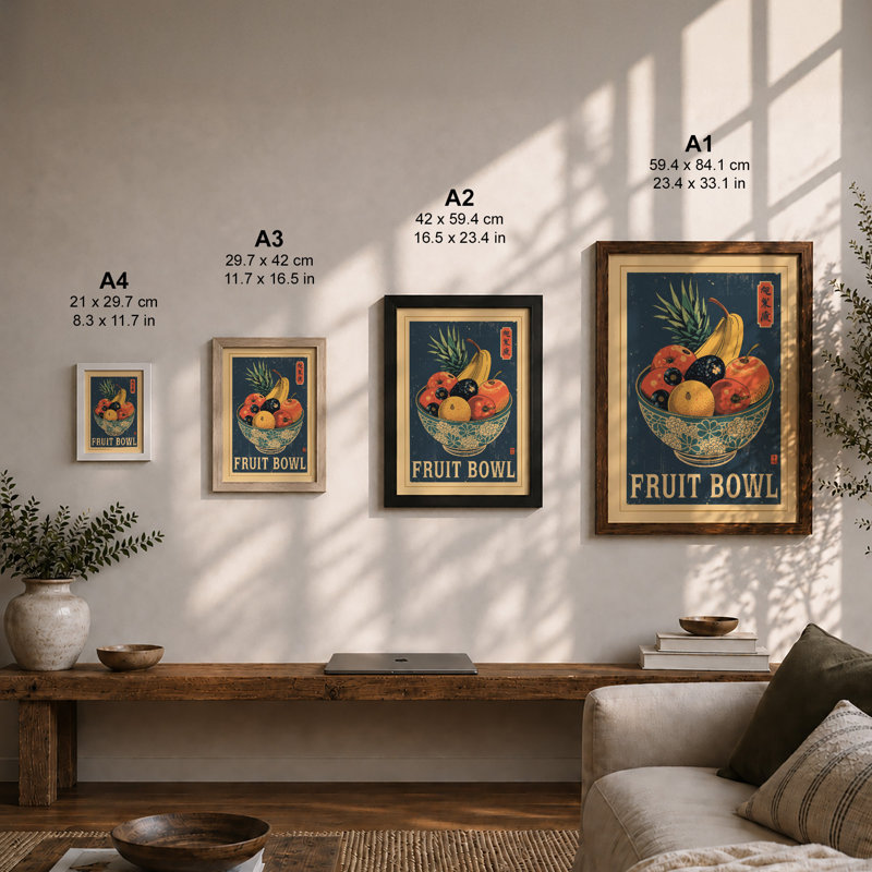 Fruit Bowl, Art Deco - Framed Print, Unframed, A1 - 84.1 x 59.4 cm