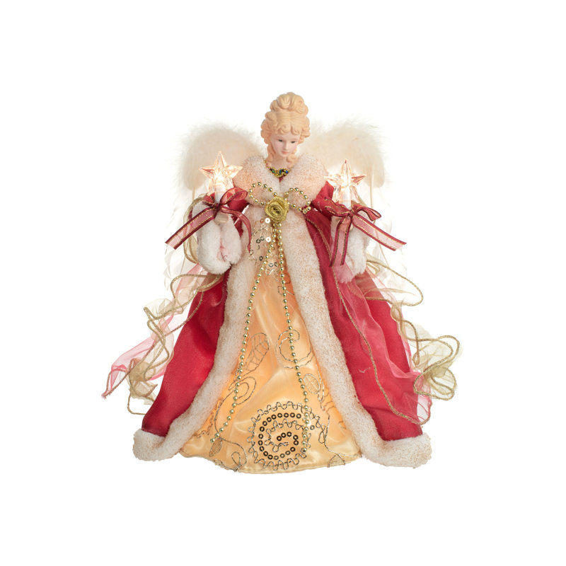 12'' Handmade Fabric Lighted Tree Topper