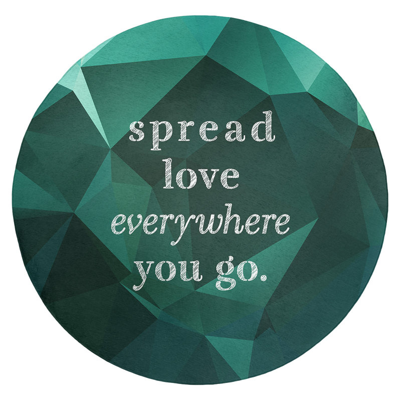 Tapis en polyester imit quote love, Rond 5 pi