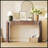 Natural Wood Grain Entryway Table With Fluted Legs, 2 Drawers, Oval Top For Elegant Storage And Display-1291661311