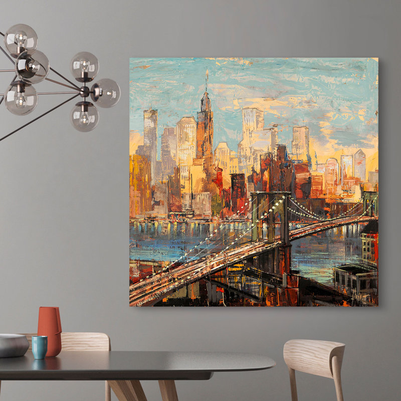 Evening Over Manhattan by Luigi Florio - Wrapped Canvas Print, 70cm H x 70cm W x 4cm D