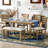 Dining Room Table And Chairs With Bench, Set Of 6-1784211567