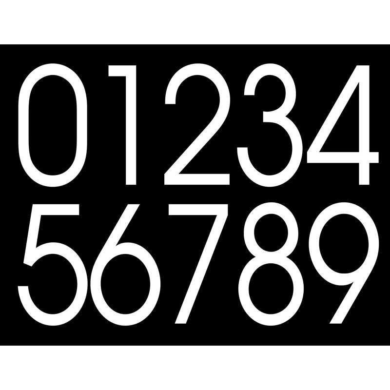 Numéro de maison autocollant, 3 po