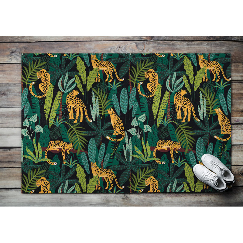 Non-Slip Floral Outdoor Doormat