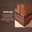 Banc à chaussures long en bois massif brun avec portes coulissantes en rotin et siège rembourré-740677088