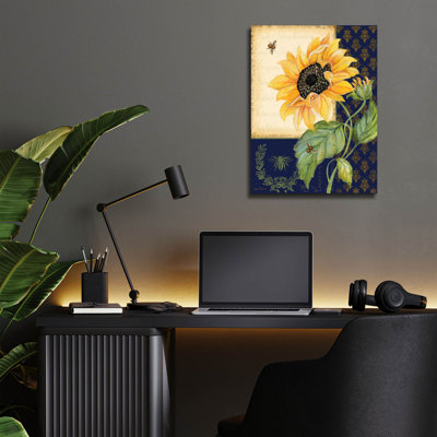 «Sunflower Melody B» par Jean Plout, art mural en verre acrylique, 12 po x 16 po