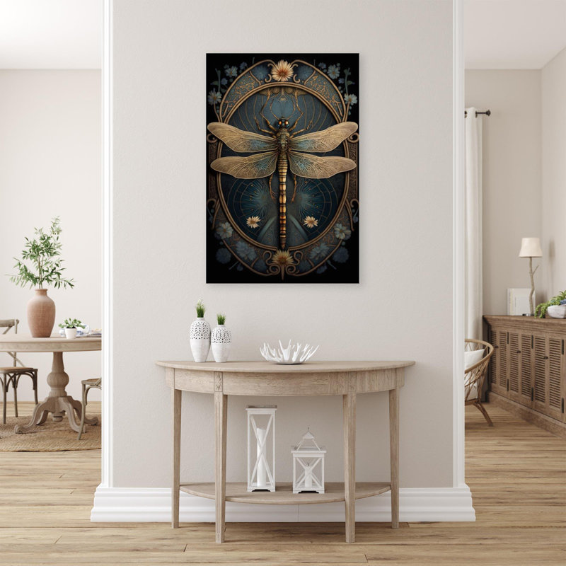 «Daisies And Dragonfly», impression sur toile tendue, H 36 po x L 24 po x l 1,25 po
