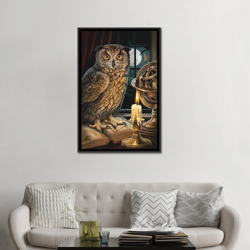 « the astrologer », impression sur toile, H 26 po x l 18 po x P 1,5 po, Toile avec cadre noir, Pas de tapis