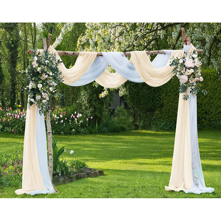 Ensemble de tissu pour drap de voûte chaud pour la cérémonie de mariage ou la décoration de mariage, Blanc / bleu marine