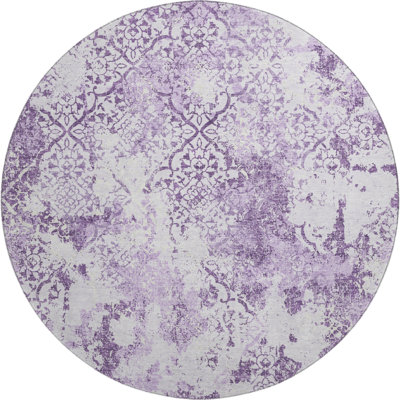 Premium Machine Washable Prisco Lavender Rug