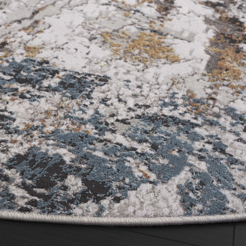 Tapis abstrait Kellee Performance, Rond 6 pi 7 po