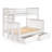Treva Solid Wood Standard Bunk Beds Twin over Full, 4 Step Ladder, 2 Under-Bed Drawers, White-841017091-917303152