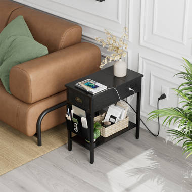 17 Stories End Table with Storage and Charging Station & Reviews