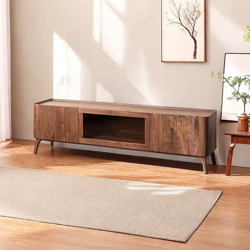 Simple design sense solid wood TV cabinet, 22.83" H x 78.74" L x 16.92" W