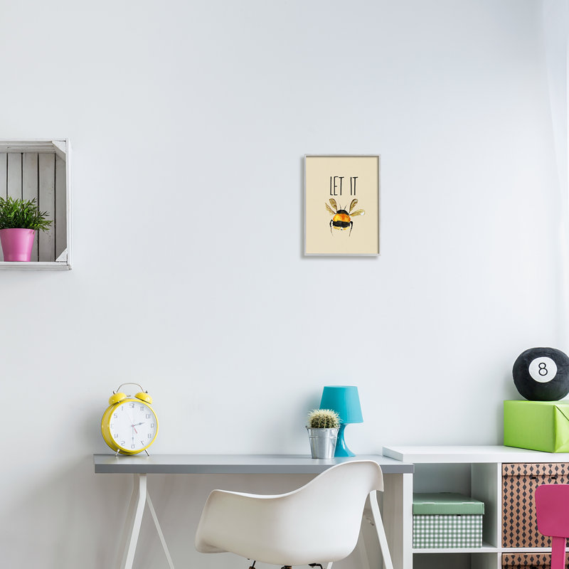 Let It Bee Insect, Estampe numérique Farmhouse, H 14 po x l 11 po x P 1,5 po