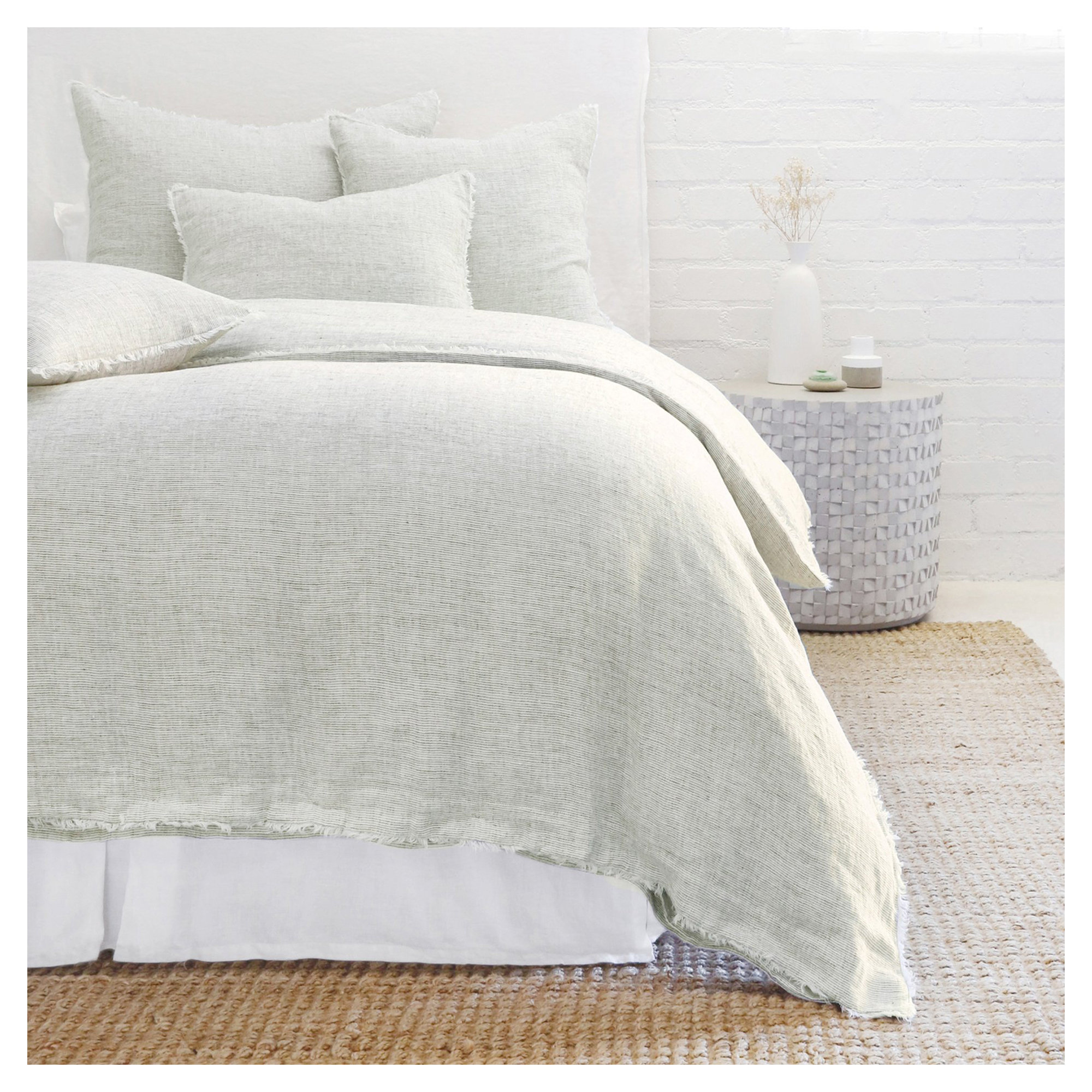 Logan Cotton Duvet Cover, Olive, King