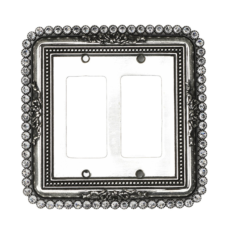 Carpe Diem - Plaque d'interrupteur à bascule double calice / GFI avec 74 cristaux Swarovski calice