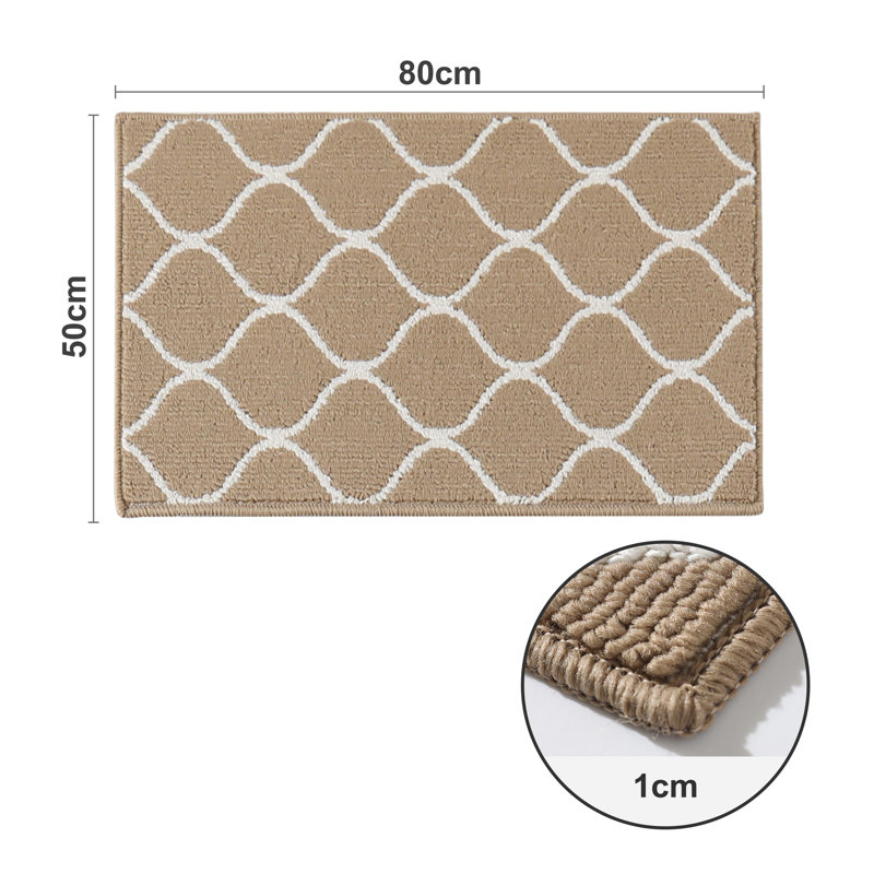 Non-Slip Kitchen Mat, Super Absorbent & Stain Resistant Washable Floor Rug for Kitchen, Laundry, Sink, Beige