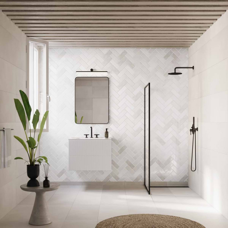 Portmore 3x8 Glazed Ceramic Tile, White