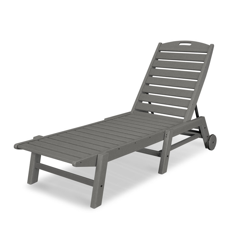 Lakeside POLYWOOD Nautical Chaise with Wheels, Slate Gray