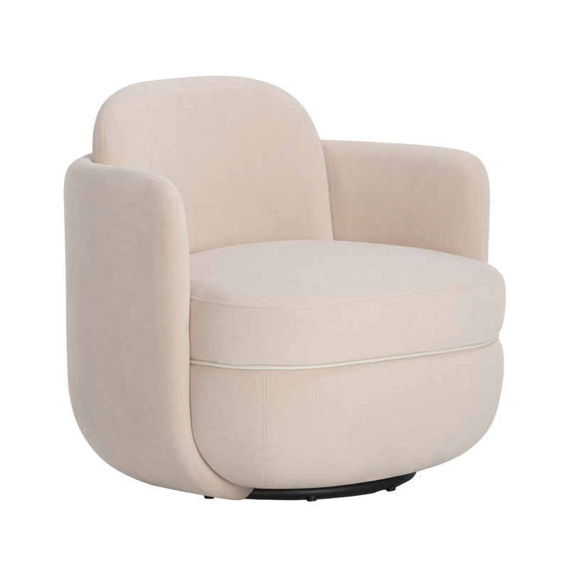 Chaise pivotante en velours vert menthe Wolfie, Rosé clair