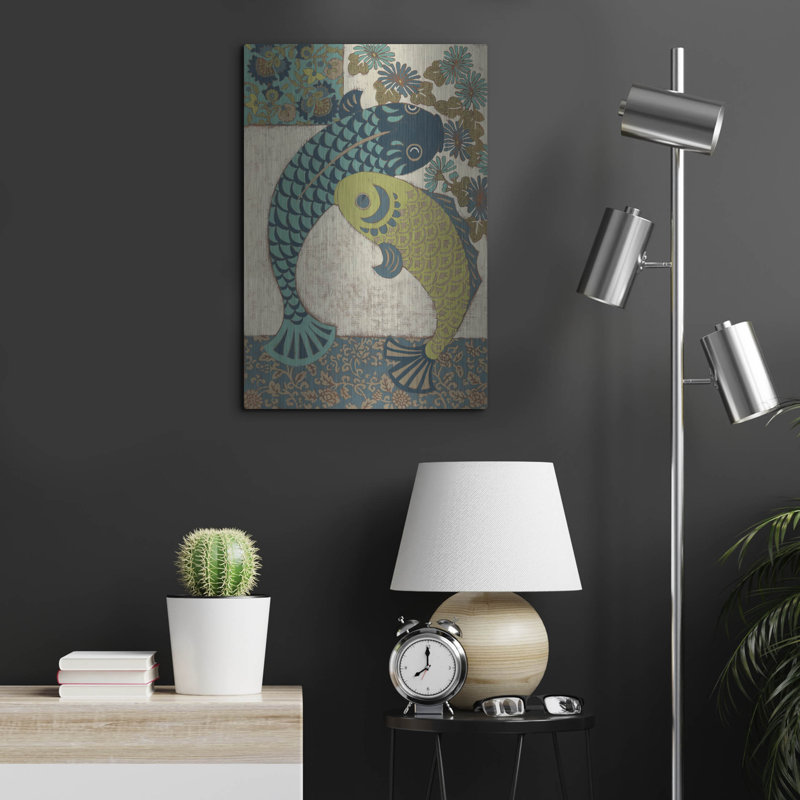  «Koi Ornament 1» par Chariklia Zarris, art mural en métal, 16 po x 24 po, H 24 po x l 16 po